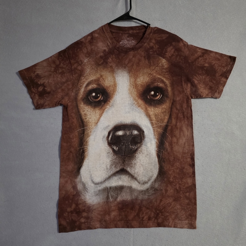 The Mountain Mens Brown Tie Dye Beagle Cotton T Shirt Size Medium